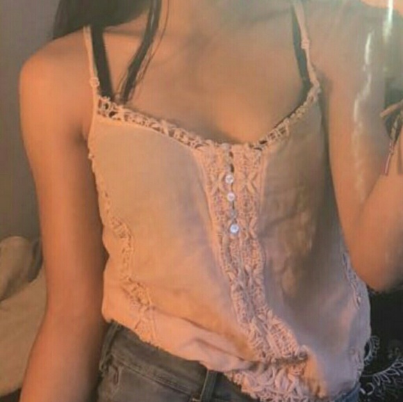 Cream/Salmon Color Tank Top - Picture 1 of 2